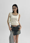 [MADE] Dobil Stripe Denim Miniskirt