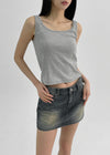[MADE] Dobil Stripe Denim Miniskirt