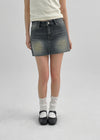 [MADE] Dobil Stripe Denim Miniskirt