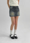 [MADE] Dobil Stripe Denim Miniskirt