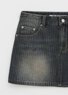 [MADE] Dobil Stripe Denim Miniskirt