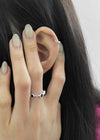 (SILVER 925) Faceted Mini Ball Ring Earring