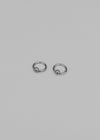 (SILVER 925) Faceted Mini Ball Ring Earring