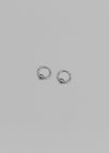 (SILVER 925) Faceted Mini Ball Ring Earring