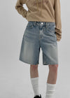 [B-DENIM] ESSENTIAL HALF SHORTS 040