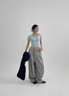 (UNISEX) Missme String Banding Wide Pants