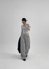 (UNISEX) Missme String Banding Wide Pants