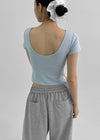 [MADE] Easy Backless Short Sleeve T-shirt With Cap
