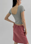 [MADE] Easy Backless Short Sleeve T-shirt With Cap