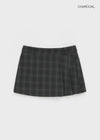 [MADE] Delo Check Pleated Mini Skirt Pants