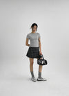 [MADE] Delo Check Pleated Mini Skirt Pants