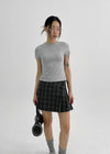 [MADE] Delo Check Pleated Mini Skirt Pants