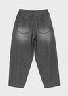 (UNISEX) Montton Stripe Wide Denim Balloon Pants