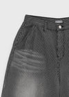 (UNISEX) Montton Stripe Wide Denim Balloon Pants