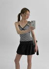 Verner Stripe Lace Strap Sleeveless