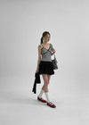 Verner Stripe Lace Strap Sleeveless