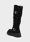 Beeoping Buckle Suede Long Boots