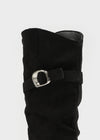 Beeoping Buckle Suede Long Boots