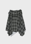 Homefing Check Unbalance Banding Midi Skirt