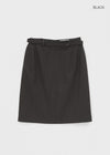 Newating Check Midi Skirt (Belt Set)
