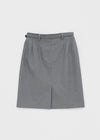 Newating Check Midi Skirt (Belt Set)