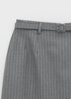 Newating Check Midi Skirt (Belt Set)