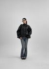 Dupen Eyelet High-Neck Leather Jacket