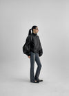 Dupen Eyelet High-Neck Leather Jacket