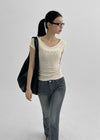 Dupen Eyelet High-Neck Leather Jacket