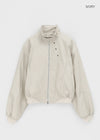 Dupen Eyelet High-Neck Leather Jacket