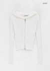 [MADE] Sienne V-neck Hooded Knit Zip-Up