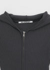 [MADE] Sienne V-neck Hooded Knit Zip-Up