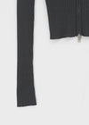 [MADE] Sienne V-neck Hooded Knit Zip-Up