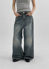 Penilla two-way wide denim pants