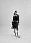 Blano Chiffon Midi Skirt