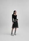 Blano Chiffon Midi Skirt