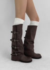 Tycoon Buckle Warmer Leather Long Boots