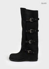 Tycoon Buckle Warmer Leather Long Boots
