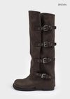 Tycoon Buckle Warmer Leather Long Boots