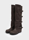 Tycoon Buckle Warmer Leather Long Boots