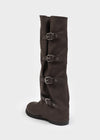 Tycoon Buckle Warmer Leather Long Boots