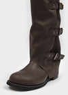 Tycoon Buckle Warmer Leather Long Boots