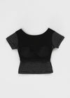 [MADE] Stripe Backless Short Sleeve T-shirt (Cap built-in)