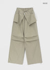 Tinen Nylon Layered Skirt Pants