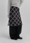 Wigento Check Chiffon Midi Skirt