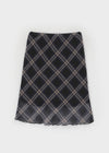 Wigento Check Chiffon Midi Skirt