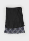 Wigento Check Chiffon Midi Skirt