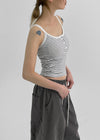 Flavor Lace Button Sleeveless (Built-in Cap)