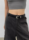 Kowang Silver Tip Leather Belt