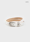 Kowang Silver Tip Leather Belt